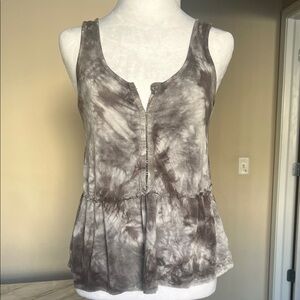American Eagle Tie-Dye Sleeveless Top - Brown and Gray